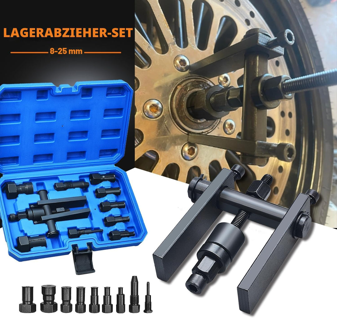 Motorrad-Innenlager-Abzieher-Werkzeug-Set, Motorrad-Innenlager-Entfernungswerkzeug-Set, 8–25 mm, 10-