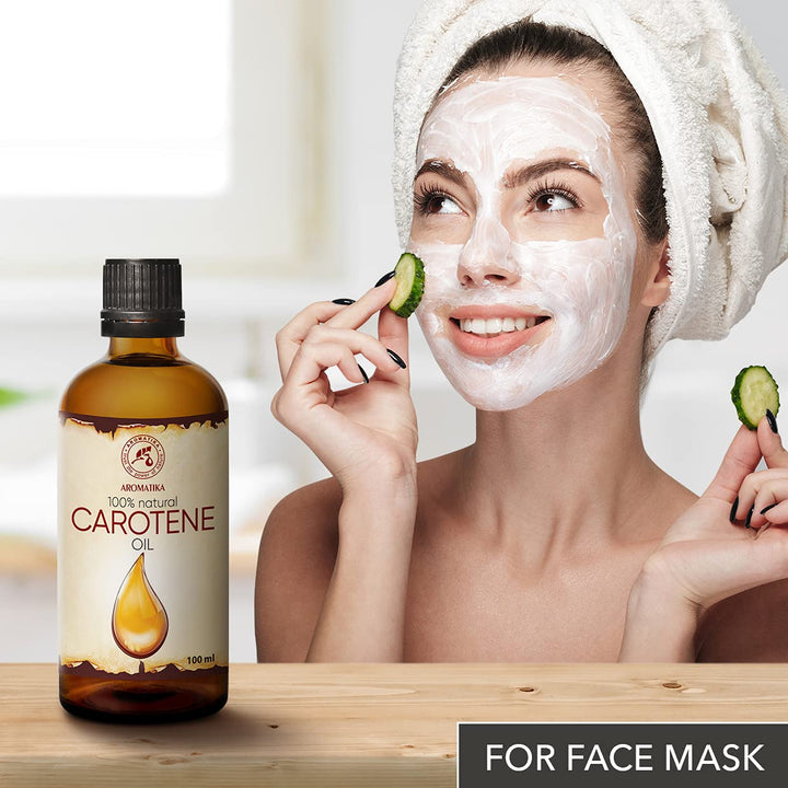 Carotin Öl 100 ml - Natürliches Karottenöl - Pflegeöl für Gesicht, Körper &amp; Haare, Hautpflege &amp; Körp