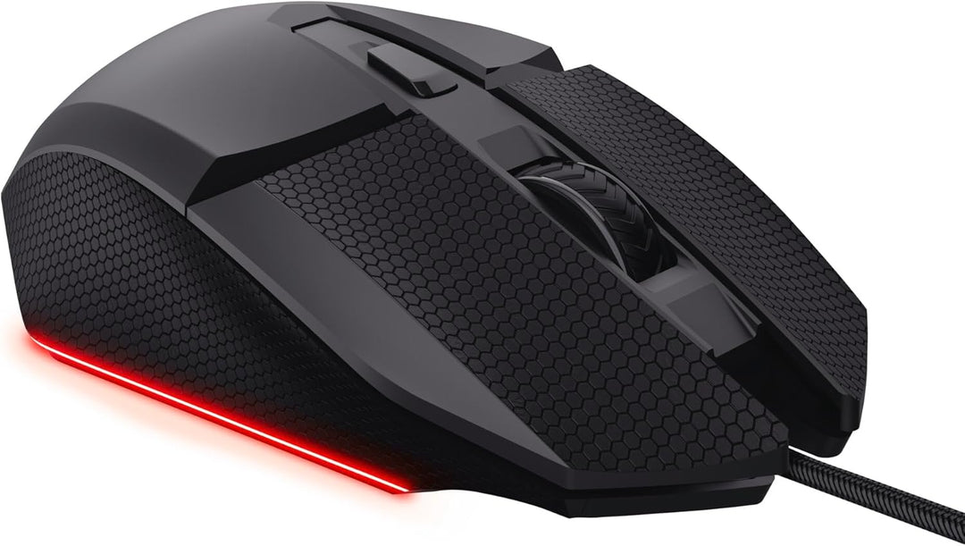 GXTrust 121 Felox+ Programmierbare Gaming Maus mit Grip Pads, 10000 DPI, USB Kabel 180 cm, Mehrfarbi