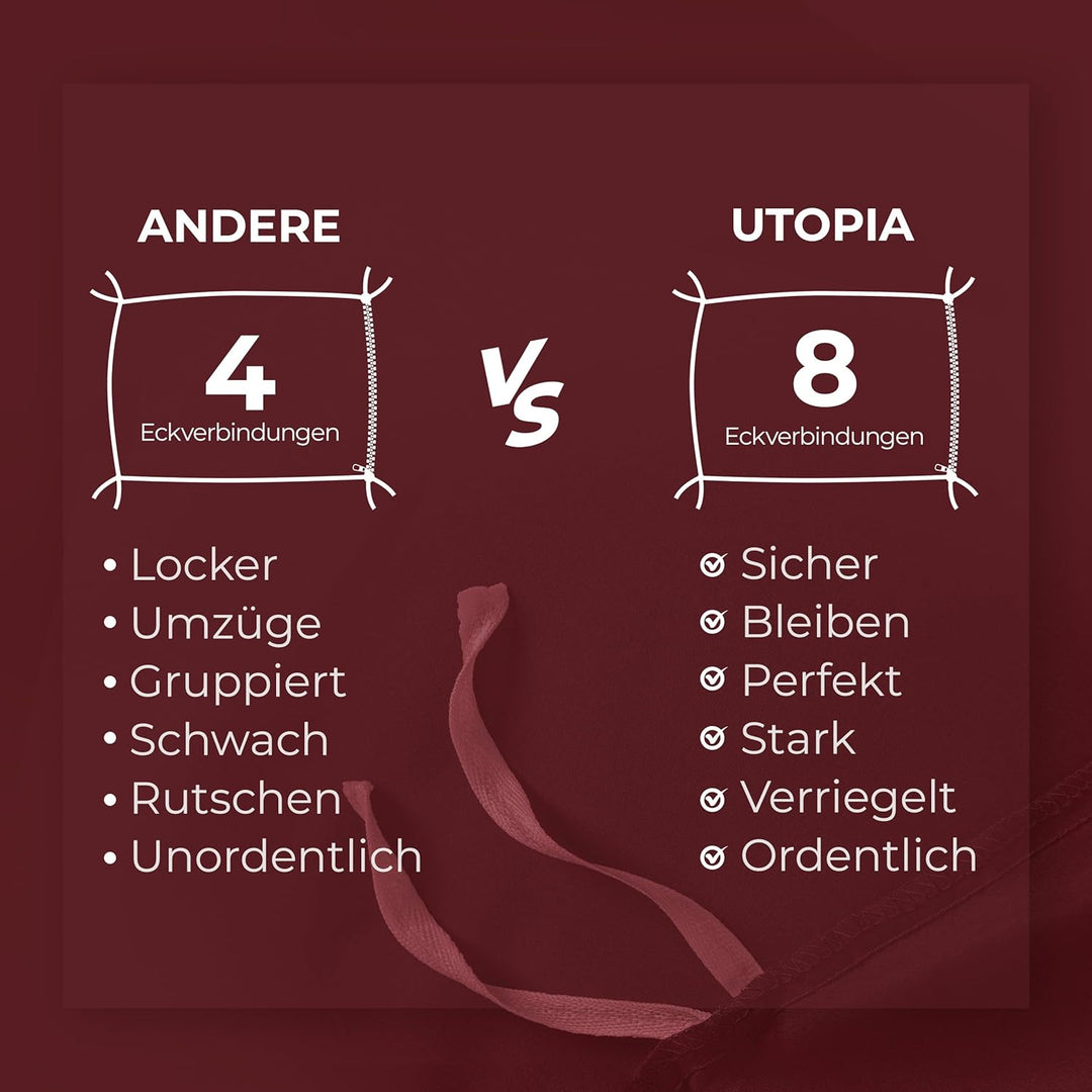 Utopia Bedding Bettwäsche 220x240 Set - Mikrofaser Bettbezug 240x220 cm + 2 Kissenbezüge 65x65 cm -