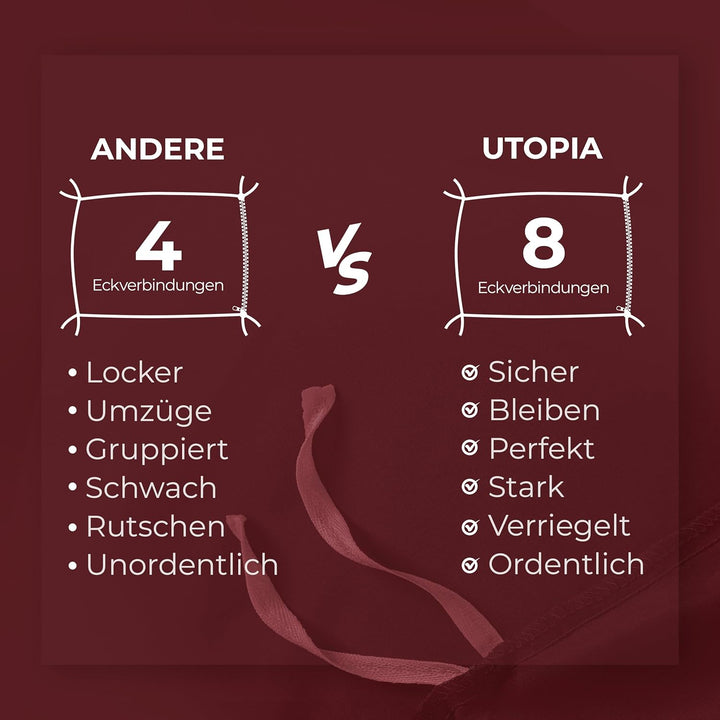 Utopia Bedding Bettwäsche 220x240 Set - Mikrofaser Bettbezug 240x220 cm + 2 Kissenbezüge 65x65 cm -