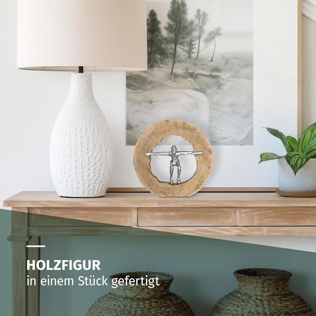 Moritz Skulptur Wage den Sprung I Sprung Wagen 28 x 27 cm I Mangoholz Holz Deko Figur I Wohnzimmer D