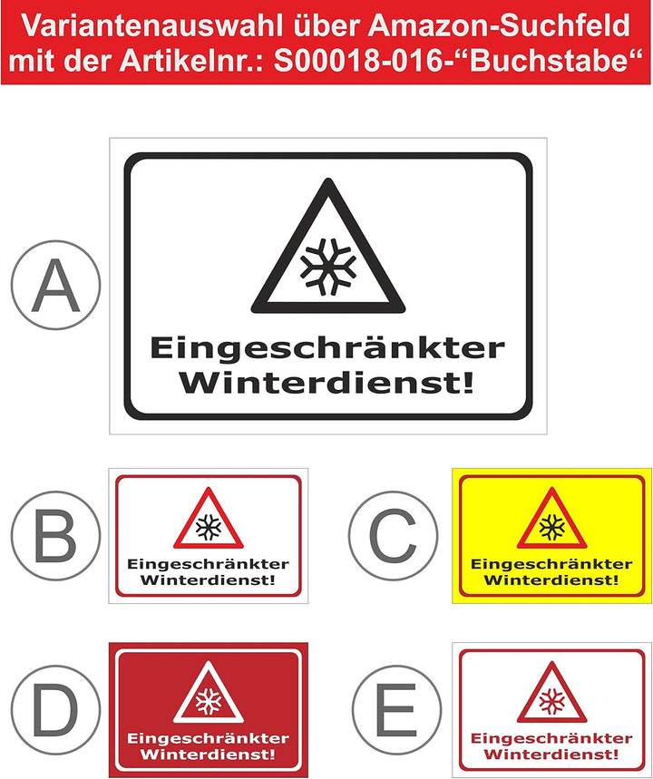 Melis Folienwerkstatt Schild Eingeschränkter Winterdienst - 60x40cm - 3mm Aluverbund – 20 VAR S00018