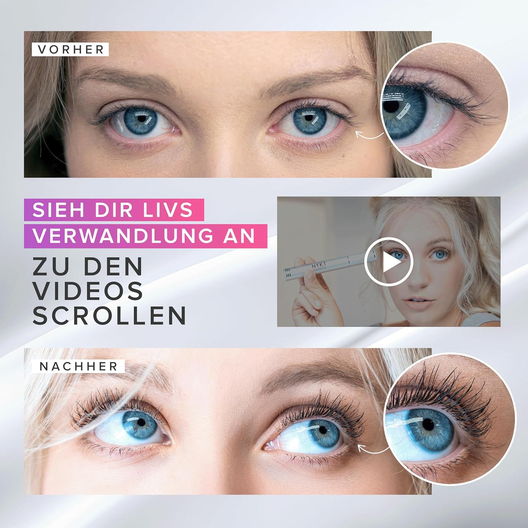 NYK1 Intensives Wimpernserum Ohne Hormone (XL - 8ml) LashForce Wimpern Serum Für Mehr Länge Und Volu