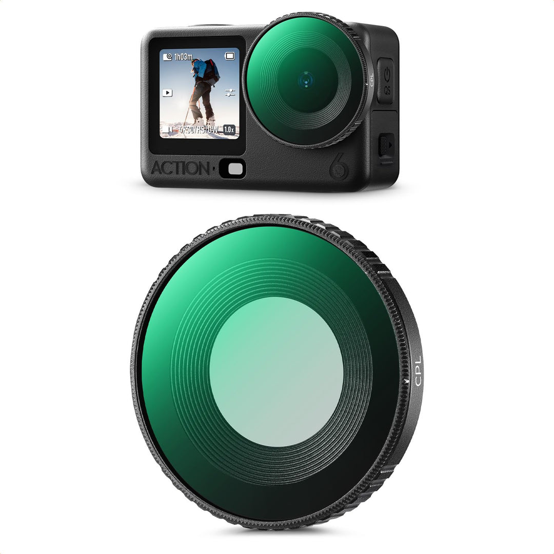 K&F CONCEPT CPL Filter Kompatibel mit DJI Osmo Action 6 Polarisationsfilter, HD-Optikglas mit 28-fac
