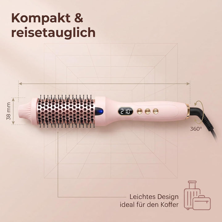 Stylingbürste für Kurze Haare,Thermobürste Lockenbürste mit Ionen-Technologie,6 Temperaturstufen,Dop