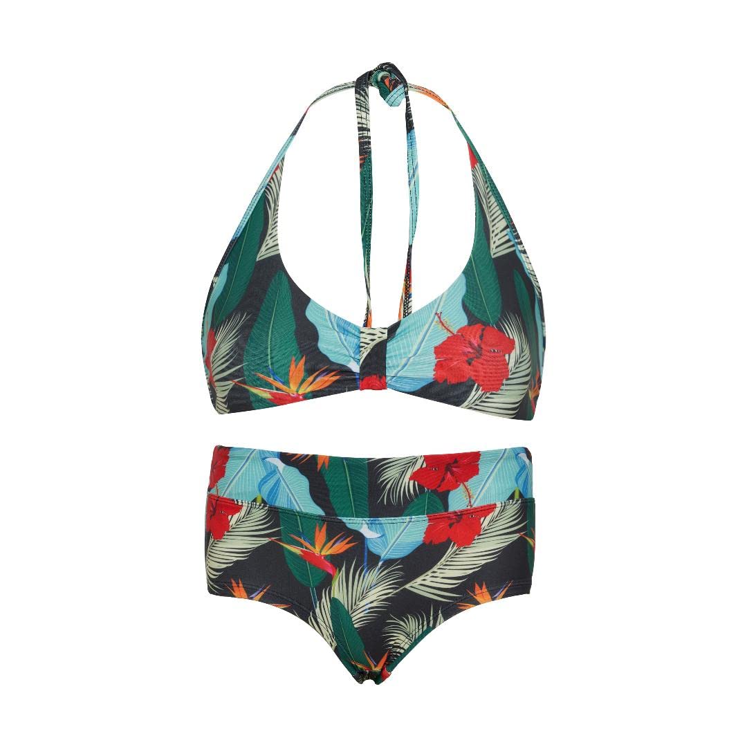 La-V Mädchen Neckholder-Bikini 140-146 Hibiskus, 140-146 Hibiskus