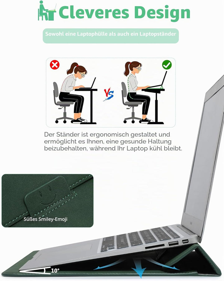HYZUO 13,3-14 Zoll Laptop Hülle Laptophülle mit Standfunktion für MacBook Pro 14 M3/M2/M1 Max A2992