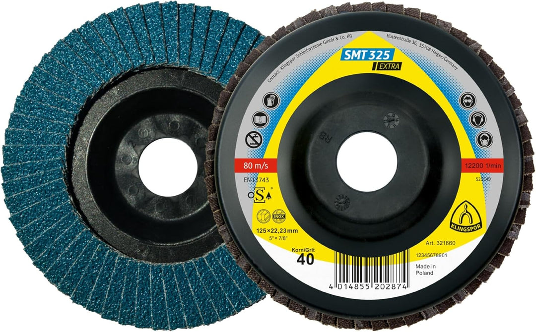 Klingspor 321655 SMT 325 EXTRA, Schleifmop Scheibe EXTRA, Verpackungseinheit 10, 115X22,23, 80 x for