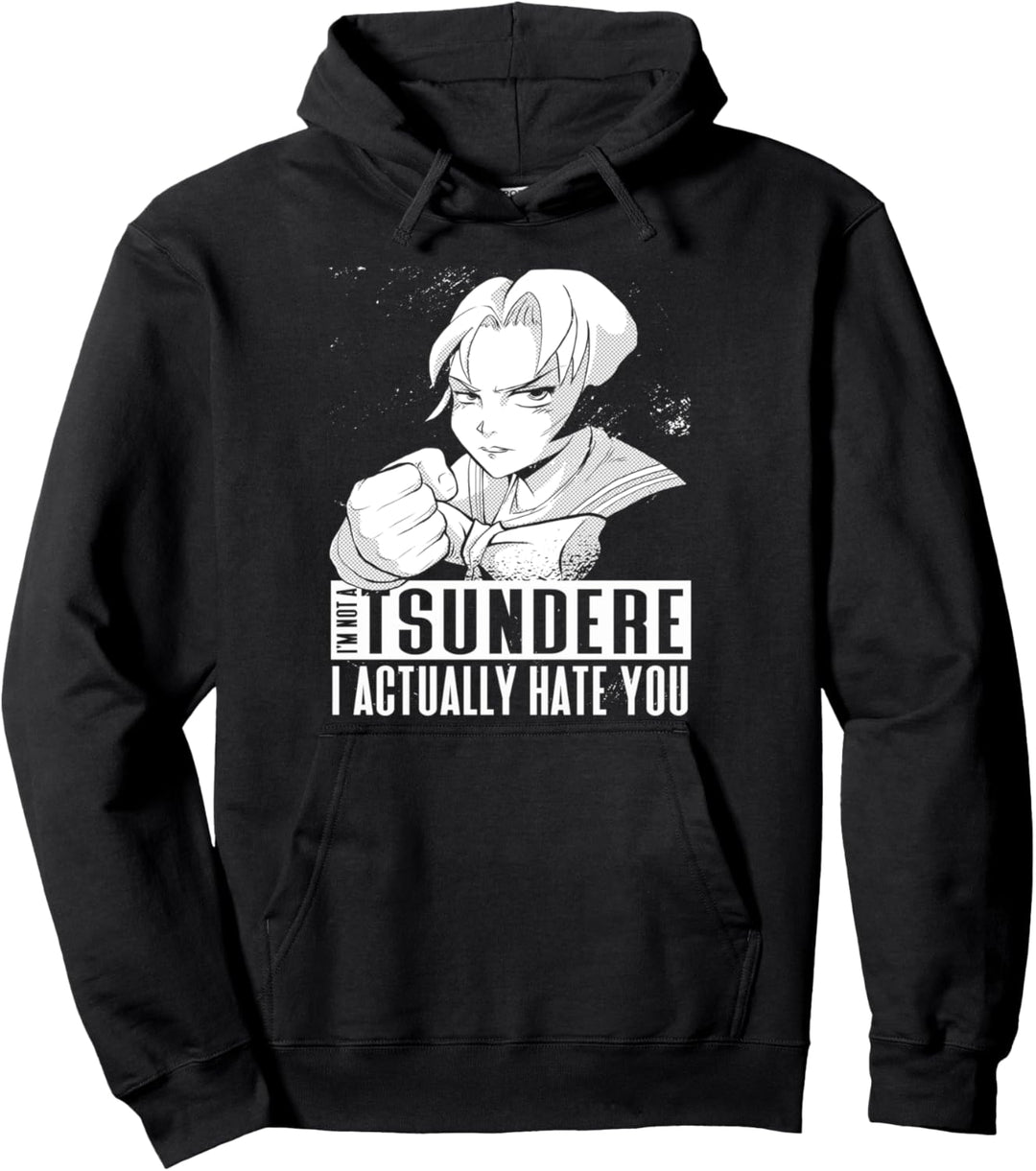 Anime Aesthetic Figur I'm Not A Tsundere I Hate You Pullover Hoodie