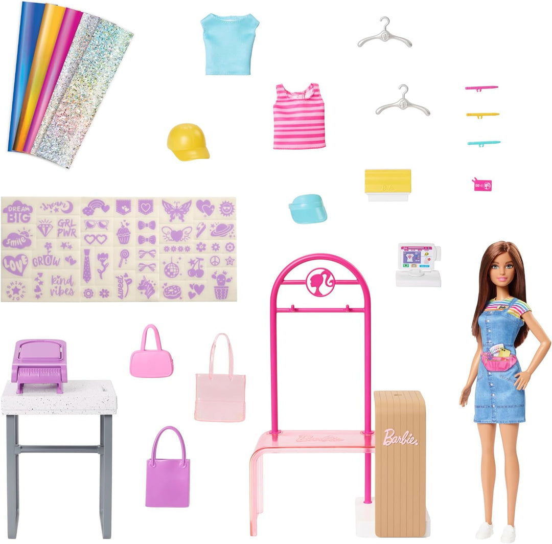 BARBIE Mode-Boutique Spielset - Foliendesigns für Barbie-Puppe, über 150 originelle Looks, inklusive