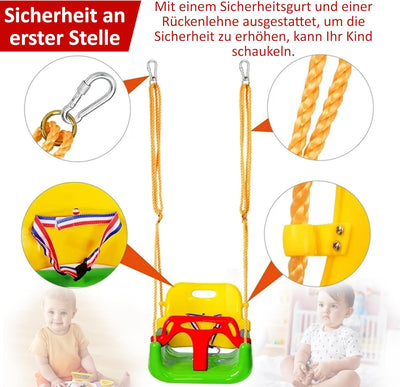 COIL Baby Schaukel 3-in-1 Babysitz Verstellbarer Schaukelsitz mit Wachsender Sitz Garten Schaukel fü