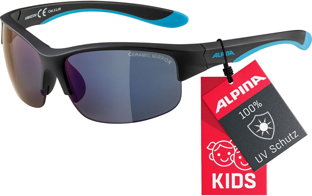 ALPINA FLEXXY YOUTH HR - Verspiegelte und Bruchsichere Sonnenbrille Mit 100% UV-Schutz Für Kinder bl