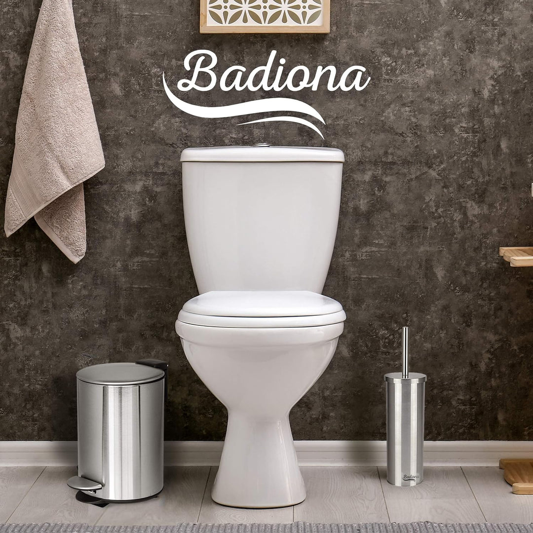 BADIONA Kosmetikeimer 5l Edelstahl mit Absenkautomatik | Badezimmer Mülleimer klein | Mini Mülleimer