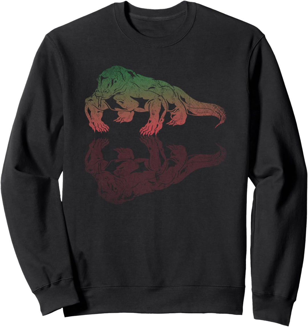 Komodo Drache Spiegelung Reptil Echse Buntes Komodowaran Sweatshirt