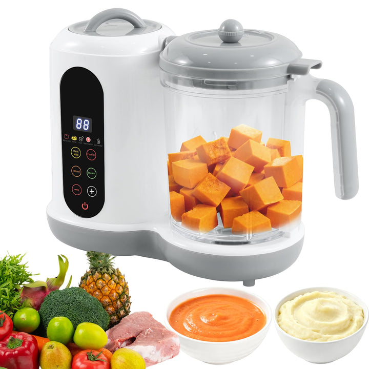 Babynahrungszubereiter, 400ML Baby Food Maker, Babybrei Zubereiter, Dampfgarer Mixen, mit voreingest