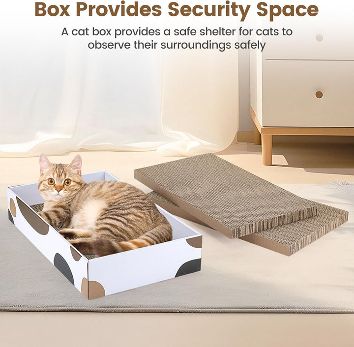PETTOM 3 Stücke Kratzbretter Katzen, Kratzpappe für Katzen, Katzenkratzbrett aus Pappe, Kratzkarton