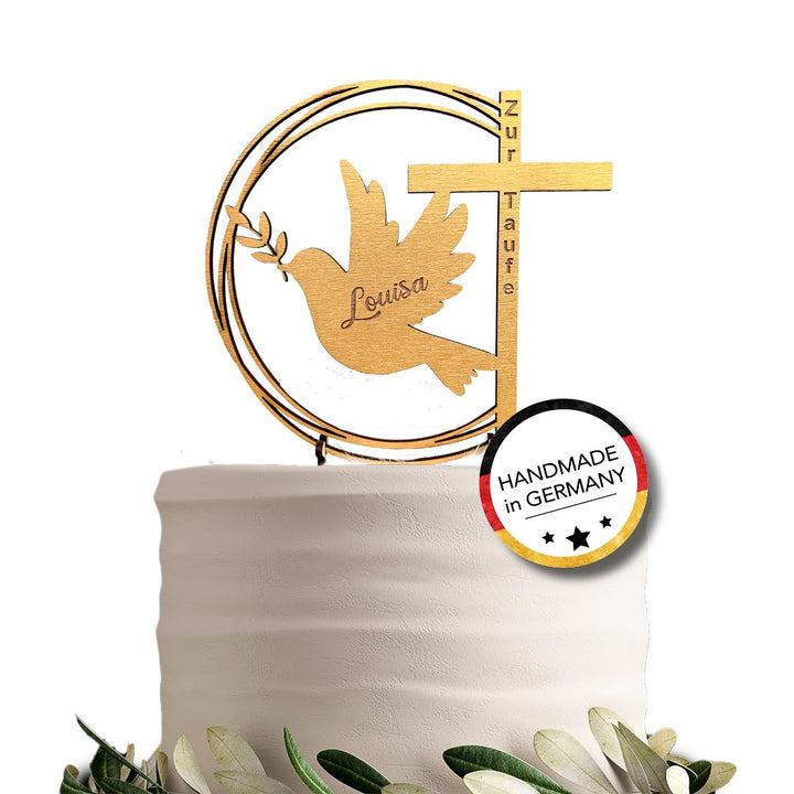 Cake Topper Taufe Gold; Kommunion; Konfirmation; Tortentopper; Glaube; Kuchentopper; Kuchen Topper;