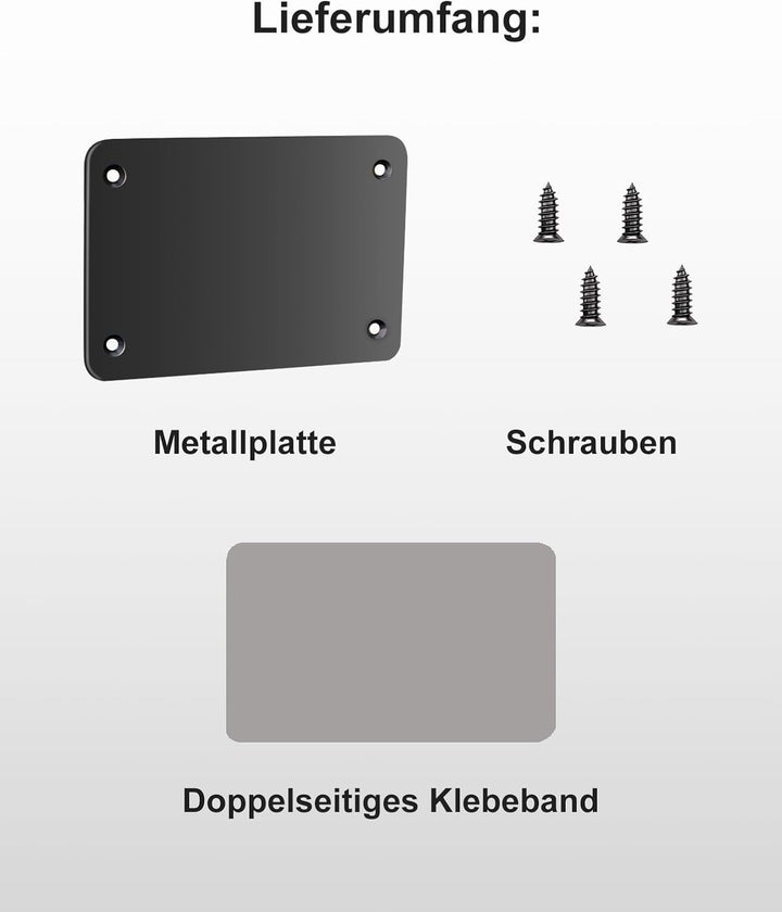 Metallplatte für Magnetische Rückfahrkamera (11,6 × 8 cm) – Für Wohnwagen & Anhänger aus Kunststoff