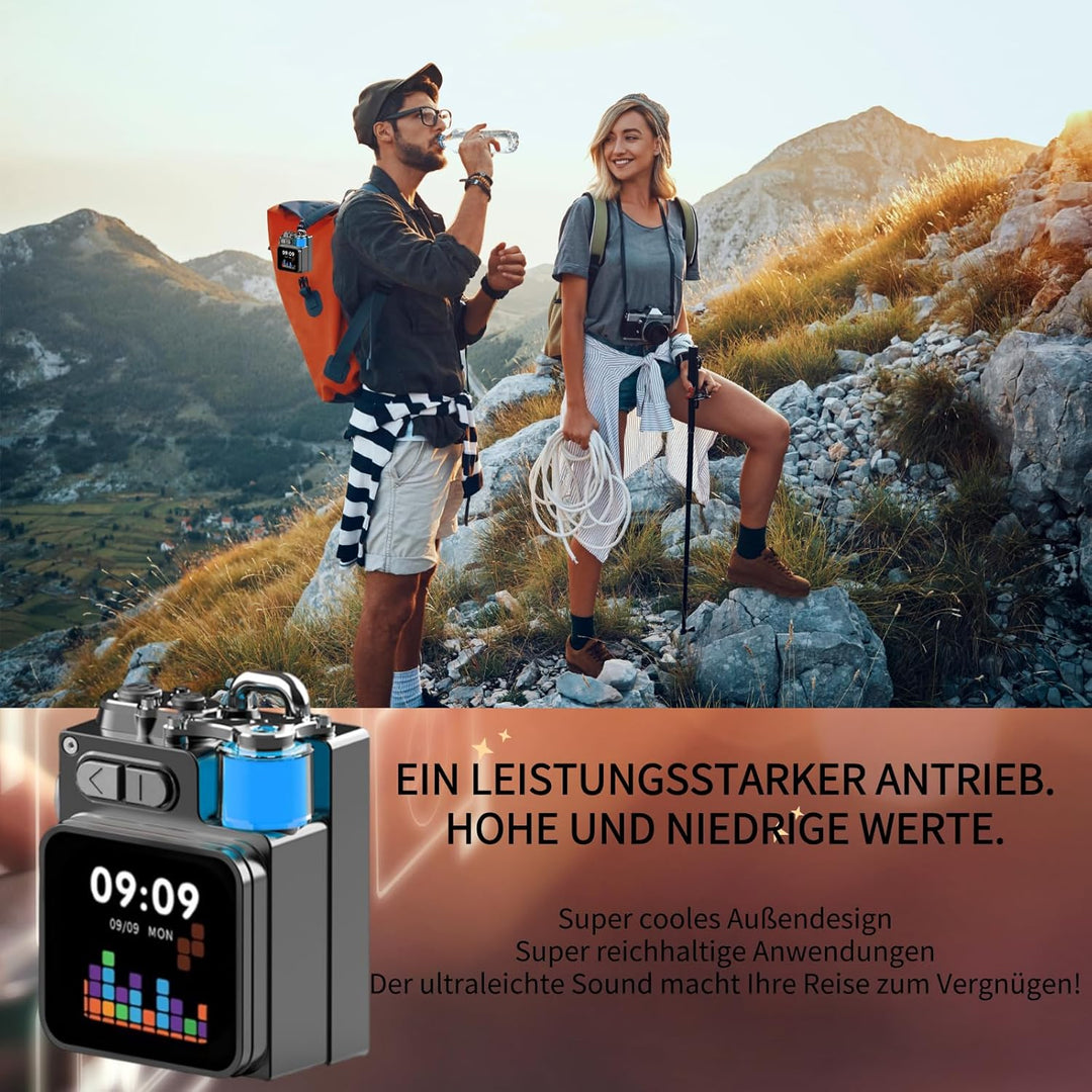 Tragbarer Bluetooth Lautsprecher mit Touchscreen, mit RGB Umgebungslicht Sound, Kleiner Outdoor Blue