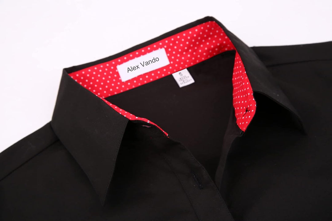 Alex Vando Bluse Damen Langarm Hemd Damen Stretch – Business Button Down Shirts, Bügelfrei Arbeitshe