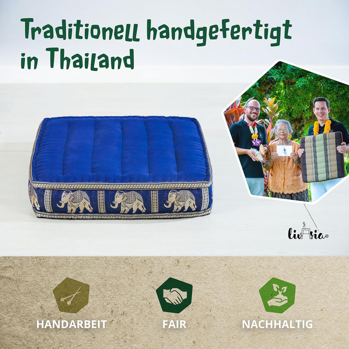 Livasia Sitzkissen Boden Thaiseide, Bodenkissen Indoor/Outdoor, Meditationskissen Yogakissen, Stuhla