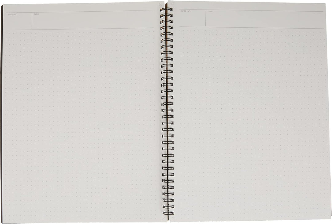 Maruman MNEMOSYNE Notizbuch, 29 x 21,6 cm (A4), 5 mm Punktraster, 70 Blatt (N109), weiss Doppeldraht