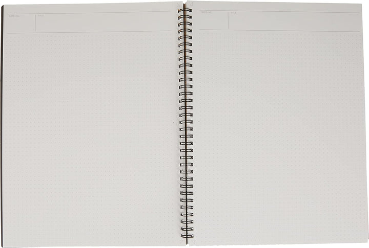 Maruman MNEMOSYNE Notizbuch, 29 x 21,6 cm (A4), 5 mm Punktraster, 70 Blatt (N109), weiss Doppeldraht
