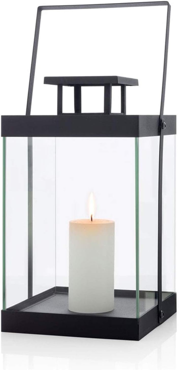 blomus -FINCA- Laterne L aus pulverbeschichtetem Metall, Windlicht, exklusive Optik, modernes Wohnac