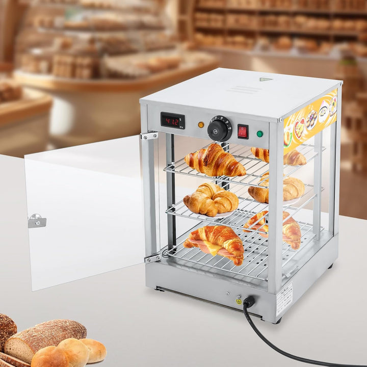800W Elektrischer Kommerzieller Speisenwärmer, 3-Etagen Speisenwärmeschrank, Warmhalteschrank für Le
