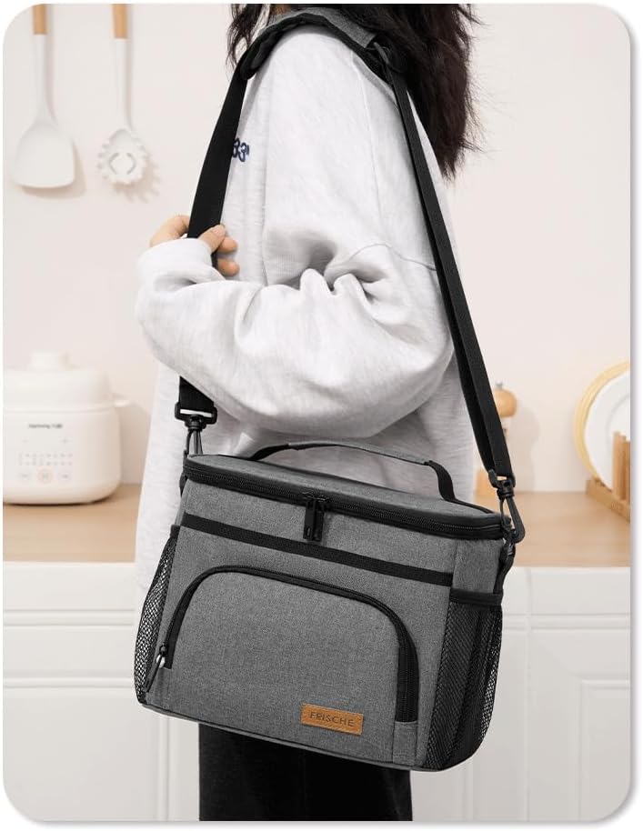 Kühltasche Lunchtasche, Thermotasche mit Verstellbarem Schultergurt, Faltbar Isolierte Cooler Bag, L