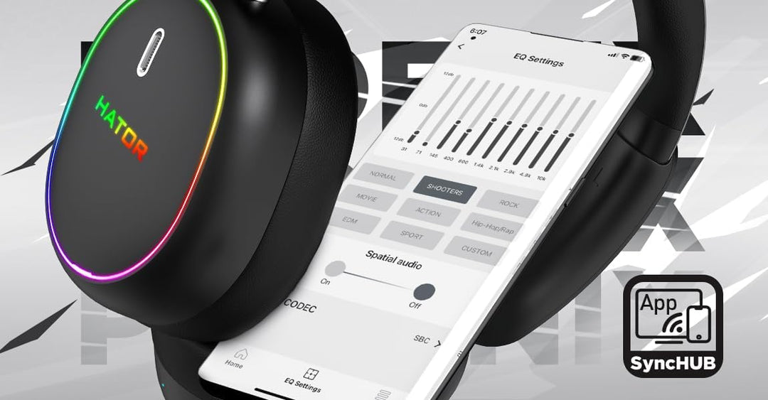 HATOR Phoenix 2 Wireless Gaming-Headset – 40mm Hi-Res Treiber, Hybrid ANC, Spatial Audio, Head Track