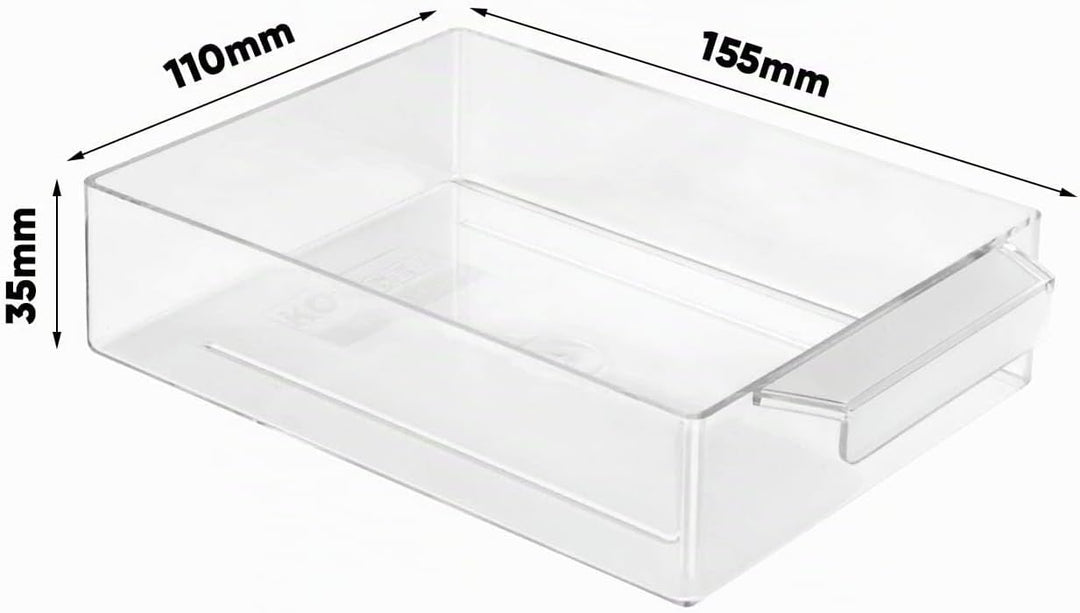 Aufbewahrungsbox mit Schubfächern Sortimentskasten - 18 Stück Transparent Schubladen - 690 x 155 x 1