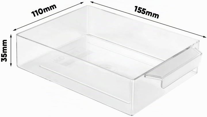 Aufbewahrungsbox mit Schubfächern Sortimentskasten - 18 Stück Transparent Schubladen - 690 x 155 x 1