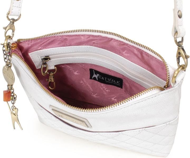 Catwalk Collection Handbags - Klein - Gesteppte Leder - Umhängetasche/Schultertasche für Damen - JOS