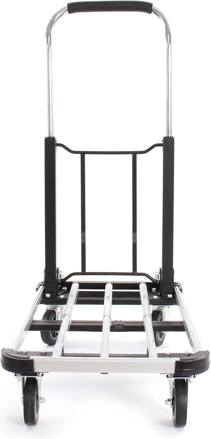 XPOtool Plattformwagen bis 150 kg 710x410 mm, Transportkarre klappbar mit Vollgummireifen, Bremse un
