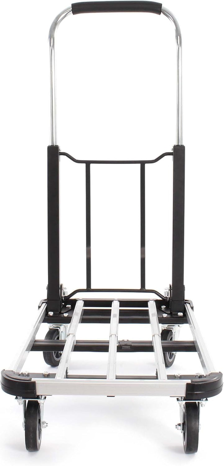 XPOtool Plattformwagen bis 150 kg 710x410 mm, Transportkarre klappbar mit Vollgummireifen, Bremse un