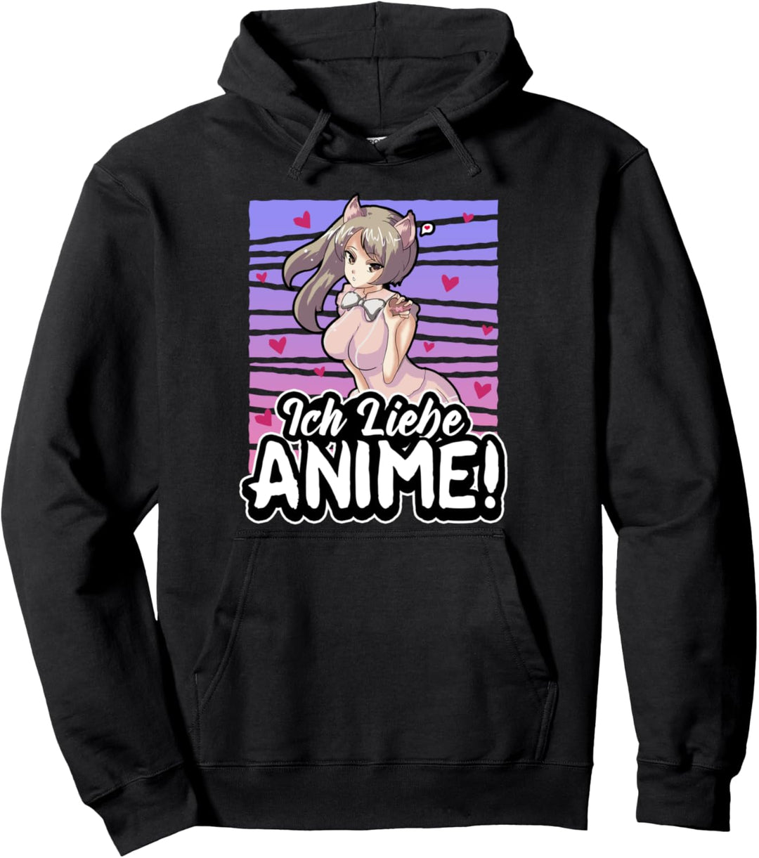 Ich liebe Anime Weeb Merch Figur Cosplay Manga Lustig Pullover Hoodie