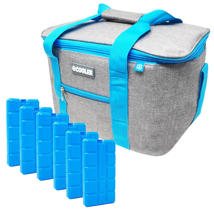 ToCi Kühltasche 14 Liter + 6 Kühlpacks – Isolierte Thermotasche für Picknick, Camping, Wandern &amp; Gri
