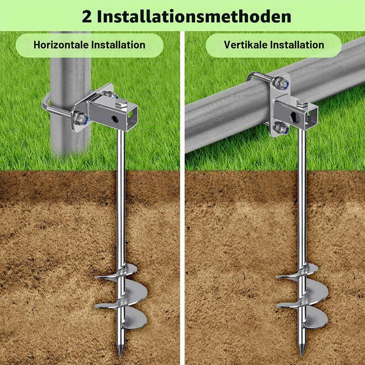 6er Zeltheringe, 74cm Zelt Heringe Erdnägel Stabil Lang Erdanker Bodenanker Schraubheringe Zelthaken