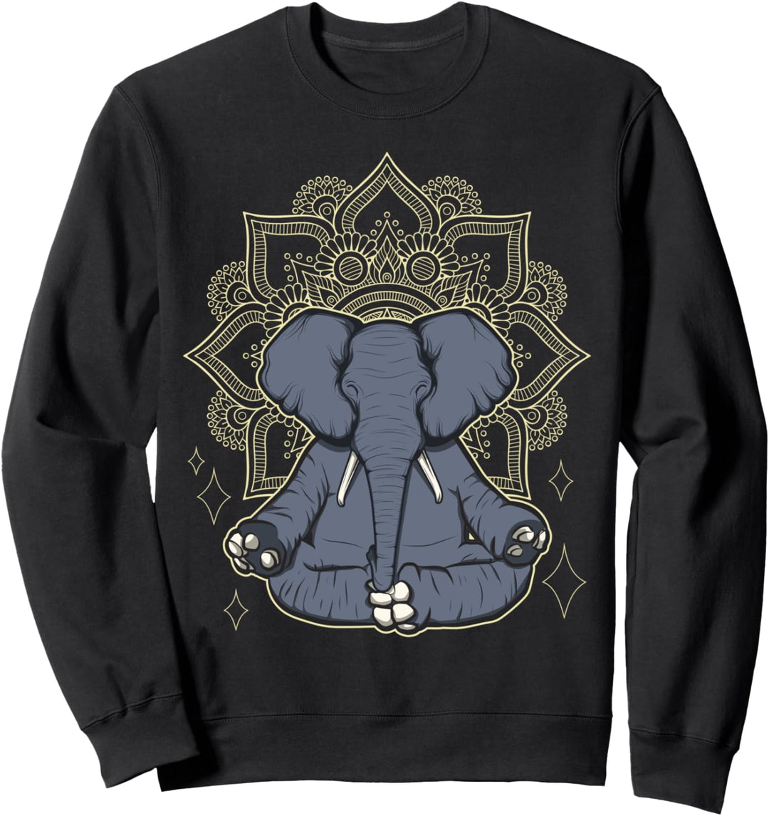 Mandala Elefanten macht Yoga Meditation Chakra Geschenk Sweatshirt