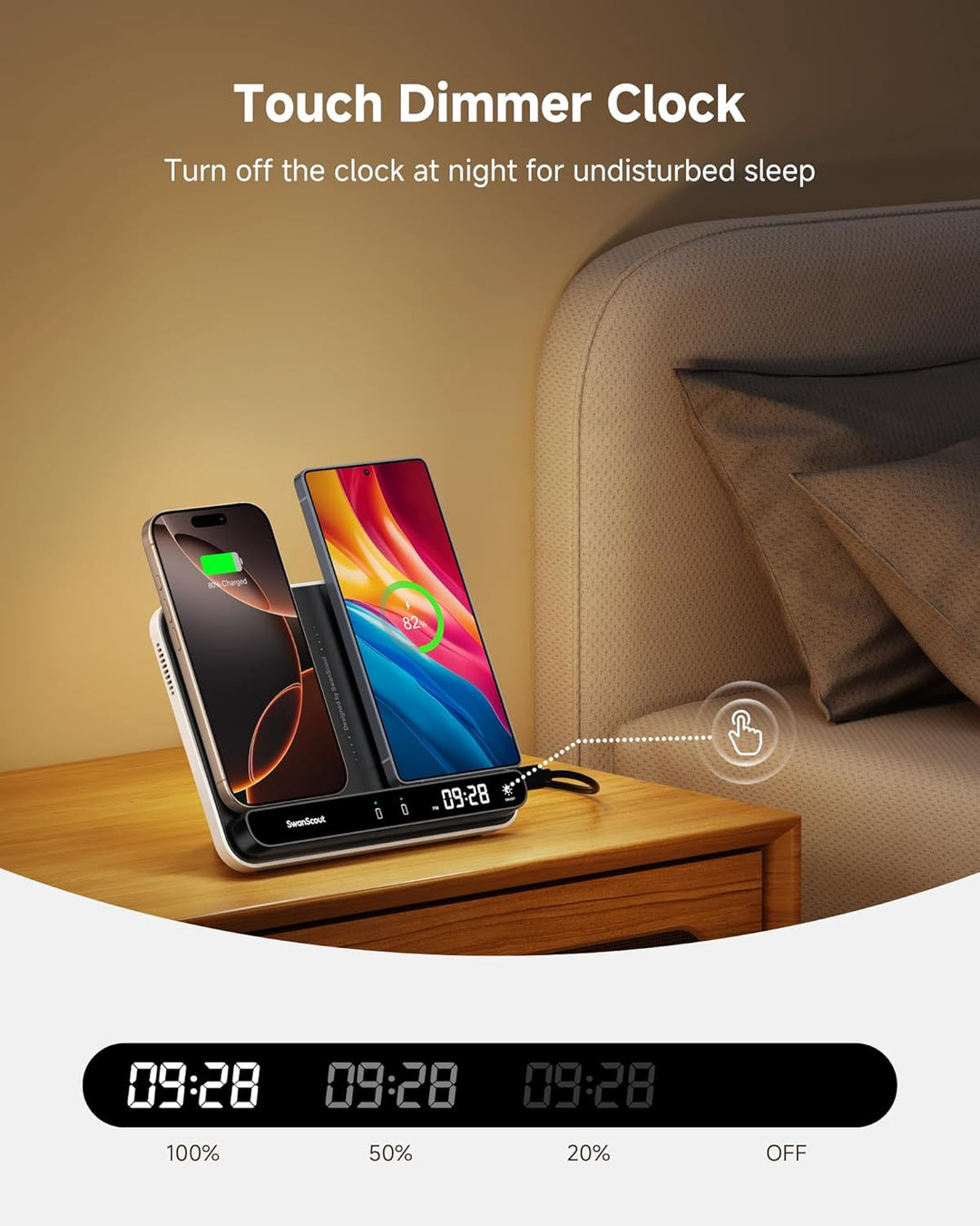 Dual Induktive Ladestation für 2 Handys, 30W Doppel Handy Ladestation für iPhone Air/17 Pro/17 Pro M