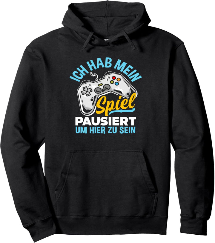 Gamer Spiel Pausiert Zocken Konsolenspieler Geschenk Pullover Hoodie