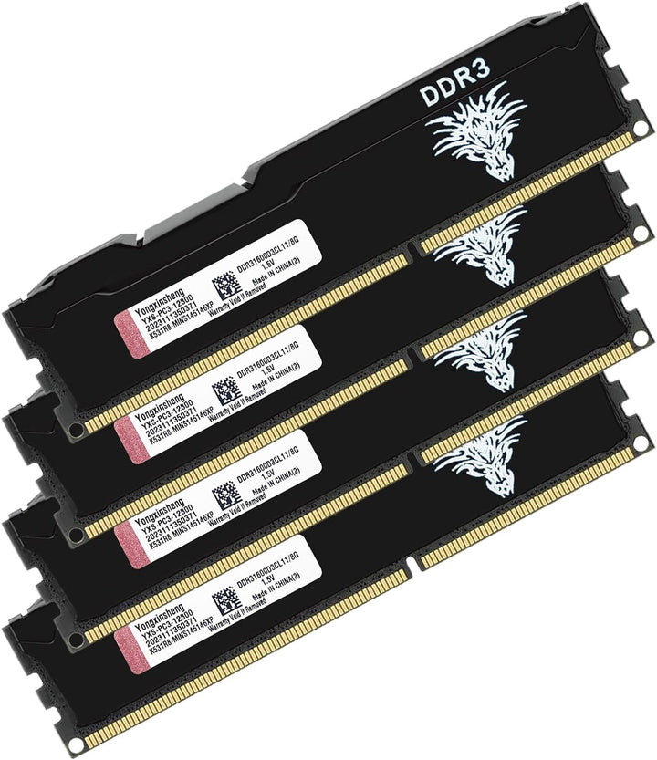 DDR3 32GB Kit (8GBx4) Desktop RAM 1600MHz PC3-12800 UDIMM Non-ECC Unbuffered 1.5V 2Rx8 Dual Rank 240