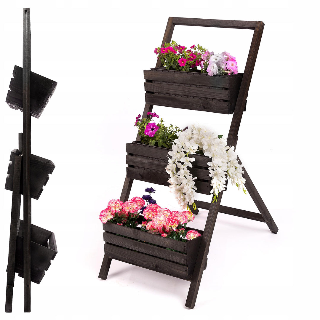ECODECO Hochbeete für Garten Pflanzenregal aus Holz | Kaskadierendes Blumentreppe für Outdoor Indoor