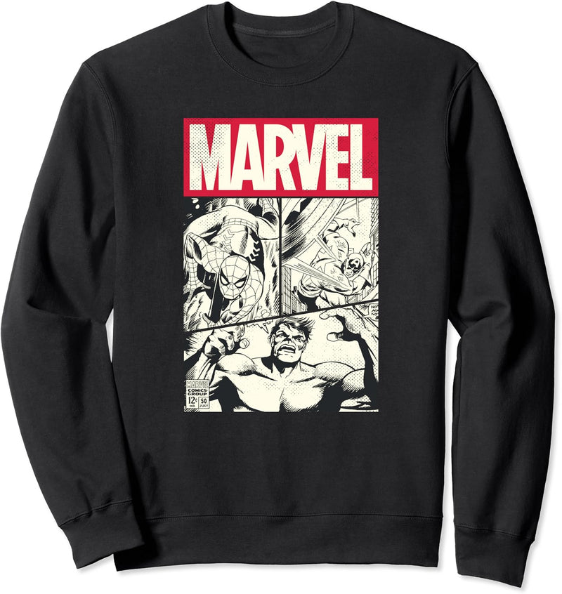 Marvel Comic Cover With Spider-Man, Captain America, Hulk Sweatshirt