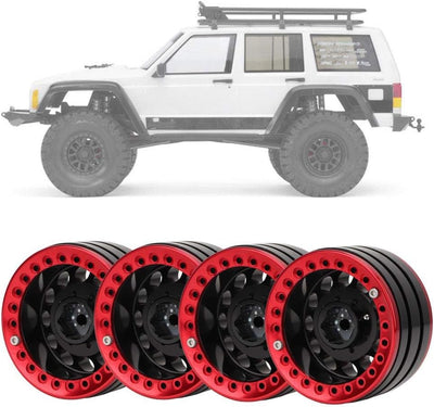 VGEBY1 4Pcs RC Felgen, 1.9in Hub Wheel Rim Aluminium Beadlock Felgen Set für SCX10 1/10 RC Crawler C