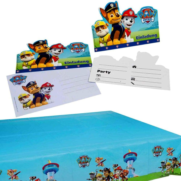 TIB Heyne 19710 - Partykoffer Paw Patrol, 51 Teile, Partygeschirr und Dekoration, Kindergeburtstag P