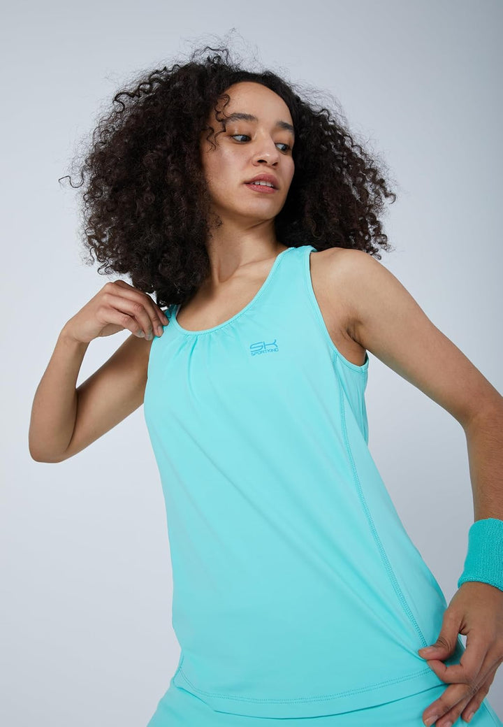 Mädchen & Damen Tennis, Fitness, Sport Tanktop Loose Fit, atmungsaktiv, UV-Schutz UPF 50+, Mint XL