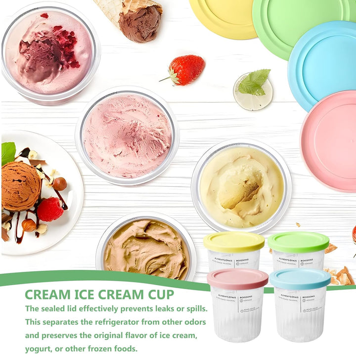 4er-Set Creami Behälter für die Ninja Creami Eismaschine, Creami Deluxe Behälter/Becher für ninja Ei